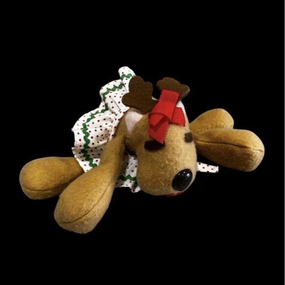 Vintage 90s Hallmark Rhonda From Rodney Reindeer Line Stuffed Animal Plush Toy - Picture 1 of 8